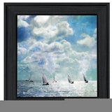Sailing White Waters 3 Black Framed Print Wall Art