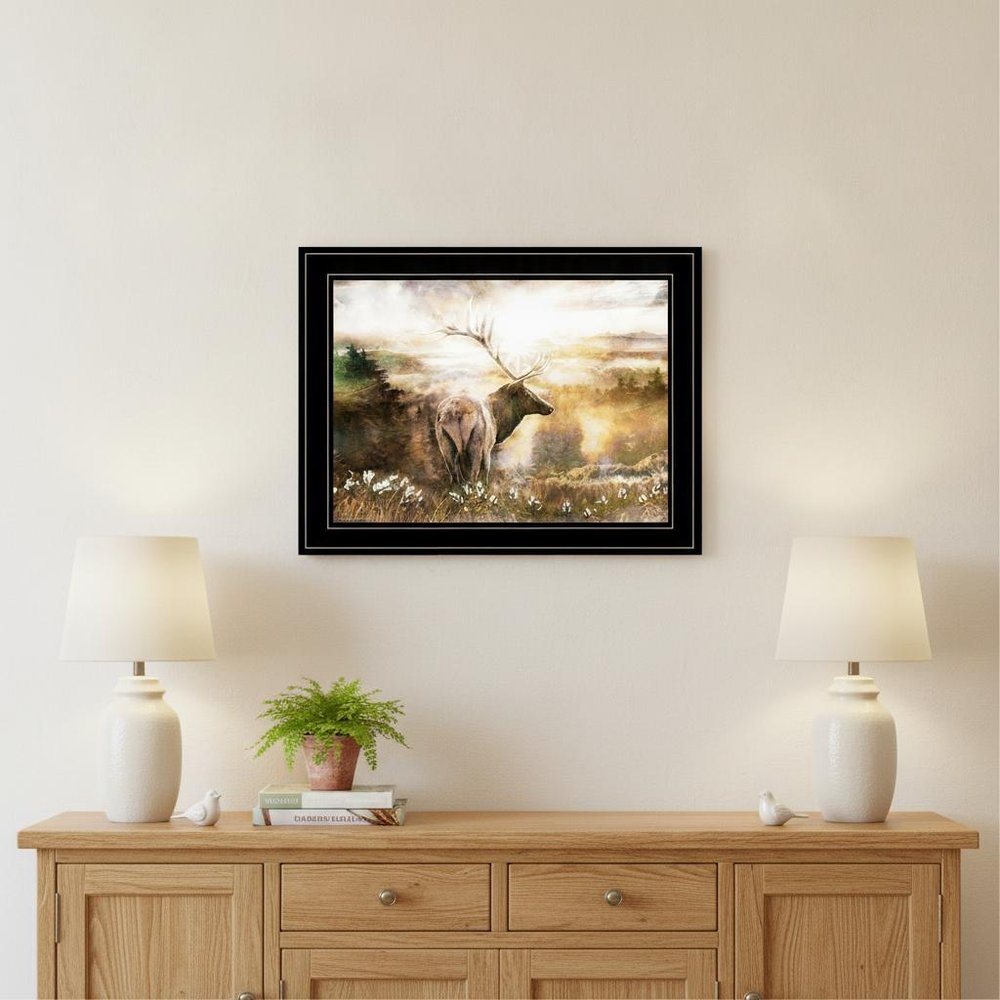 Heading Home Elk 2 Black Framed Print Wall Art