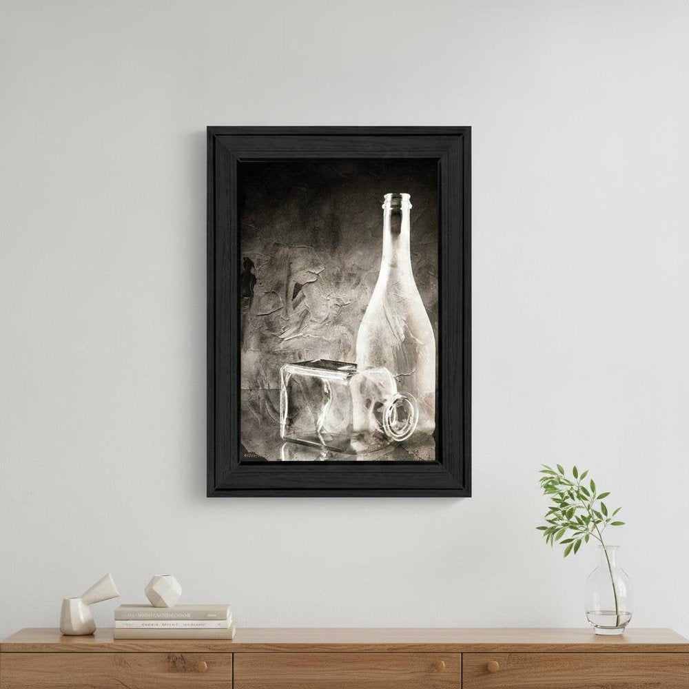 Moody Gray Glassware Still Life 2 Black Framed Print Kitchen Wall Art