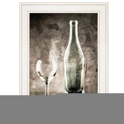 Moody Gray Wine Glass Still Life 1 White Framed Print Wall Art