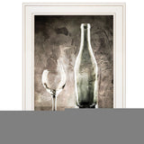 Moody Gray Wine Glass Still Life 1 White Framed Print Wall Art