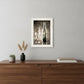 Moody Gray Wine Glass Still Life 1 White Framed Print Wall Art