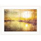 Yellow Sunset White Framed Print Wall Art