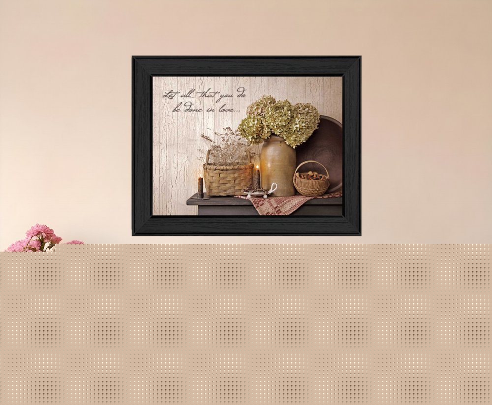 Done in Love 1 Black Framed Print Wall Art