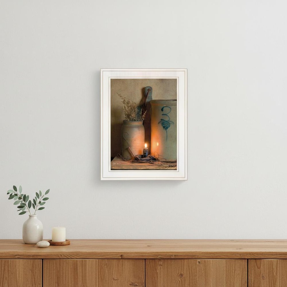No 3 Bee Sting on a crock 1 White Framed Print Wall Art