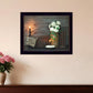 White Flowers 3 Black Framed Print Wall Art