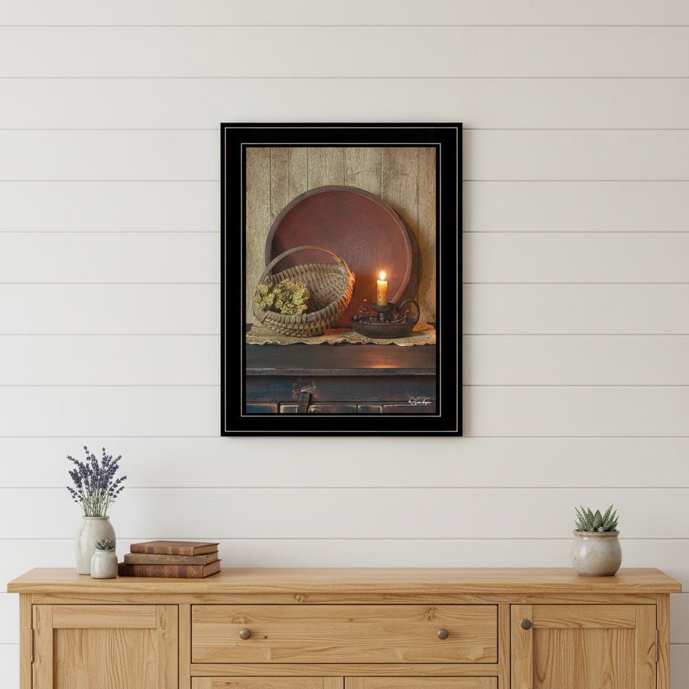 The Red Basket 5 Black Framed Print Wall Art