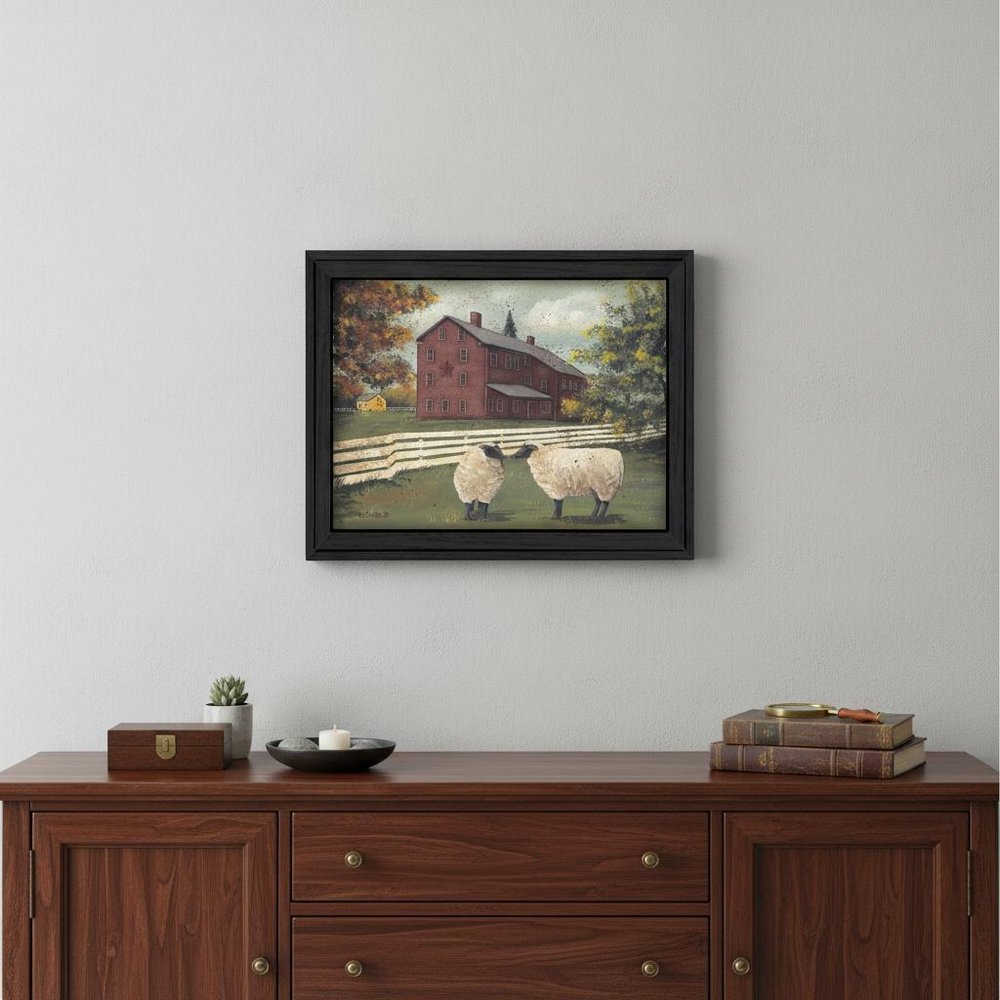 Hancock Sheep 1 Black Framed Print Wall Art