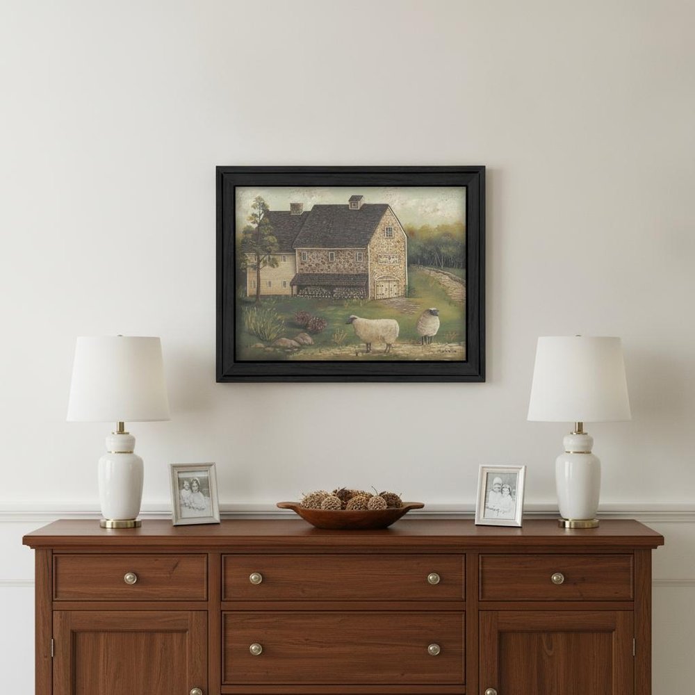 Stone Barn 1 Black Framed Print Wall Art