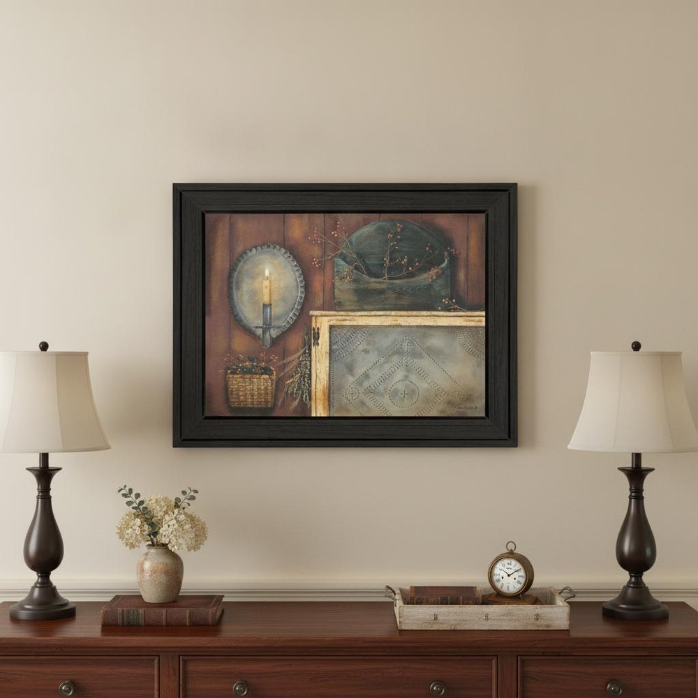 Tin Sconce Black Framed Print Wall Art