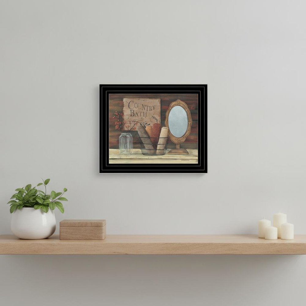 Country Bath 5 Black Framed Print Bathroom Wall Art