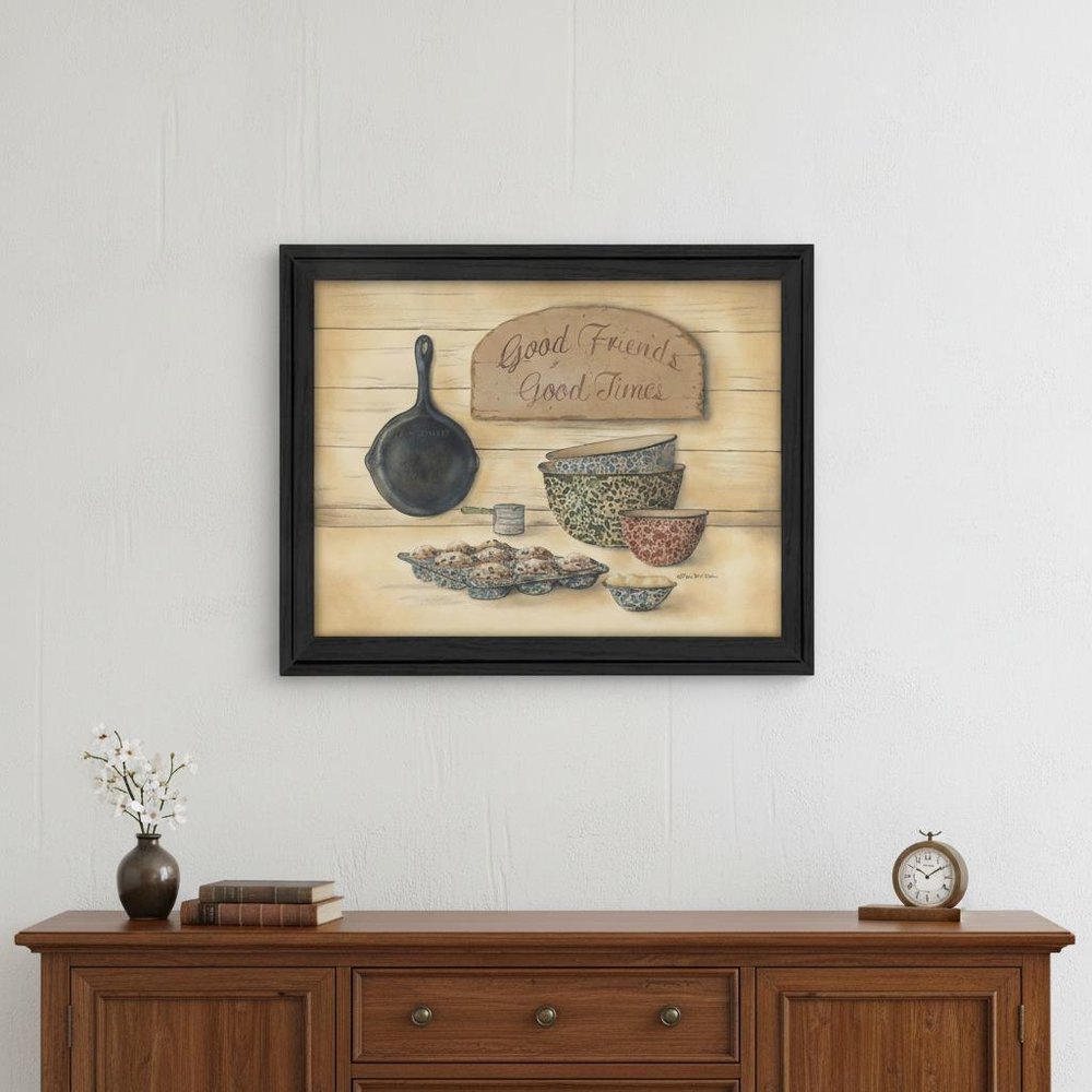Good Friends 2 Black Framed Print Wall Art