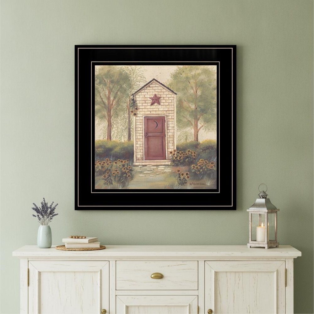 Folk Art Outhouse III 2 Black Framed Print Wall Art