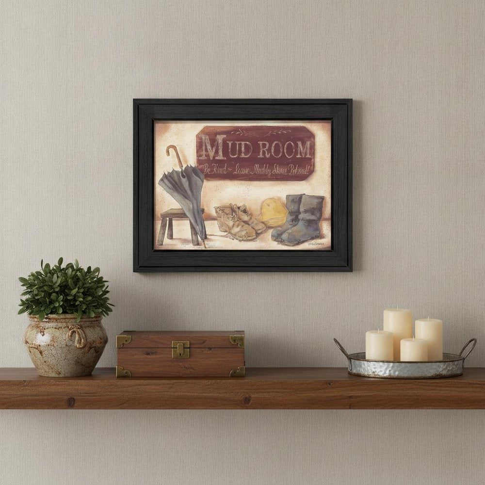 Muddy Shoes Black Framed Print Wall Art