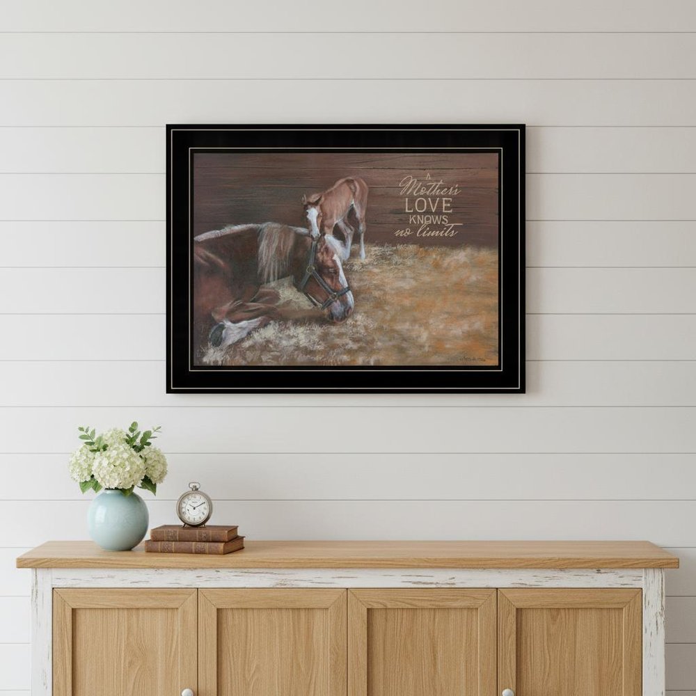 A Mother Love Horses 2 Black Framed Print Wall Art