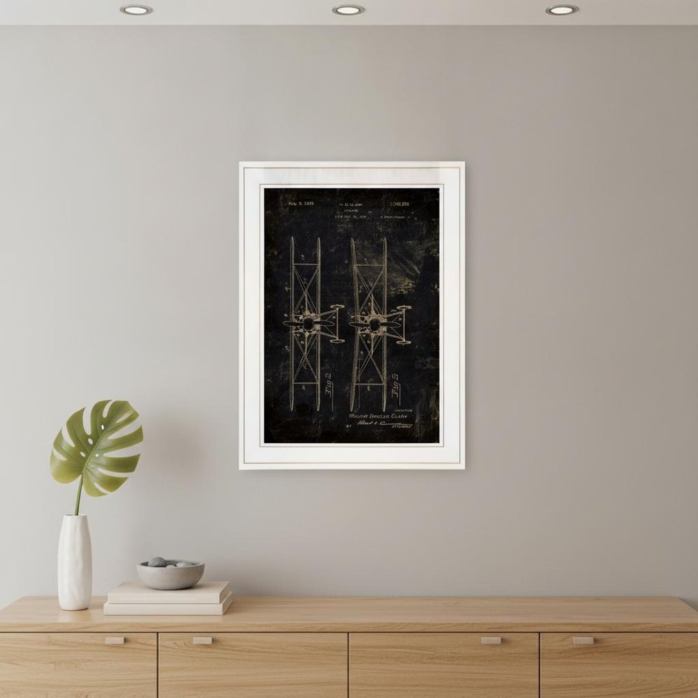 Airplane Patent I 1 White Framed Print Wall Art
