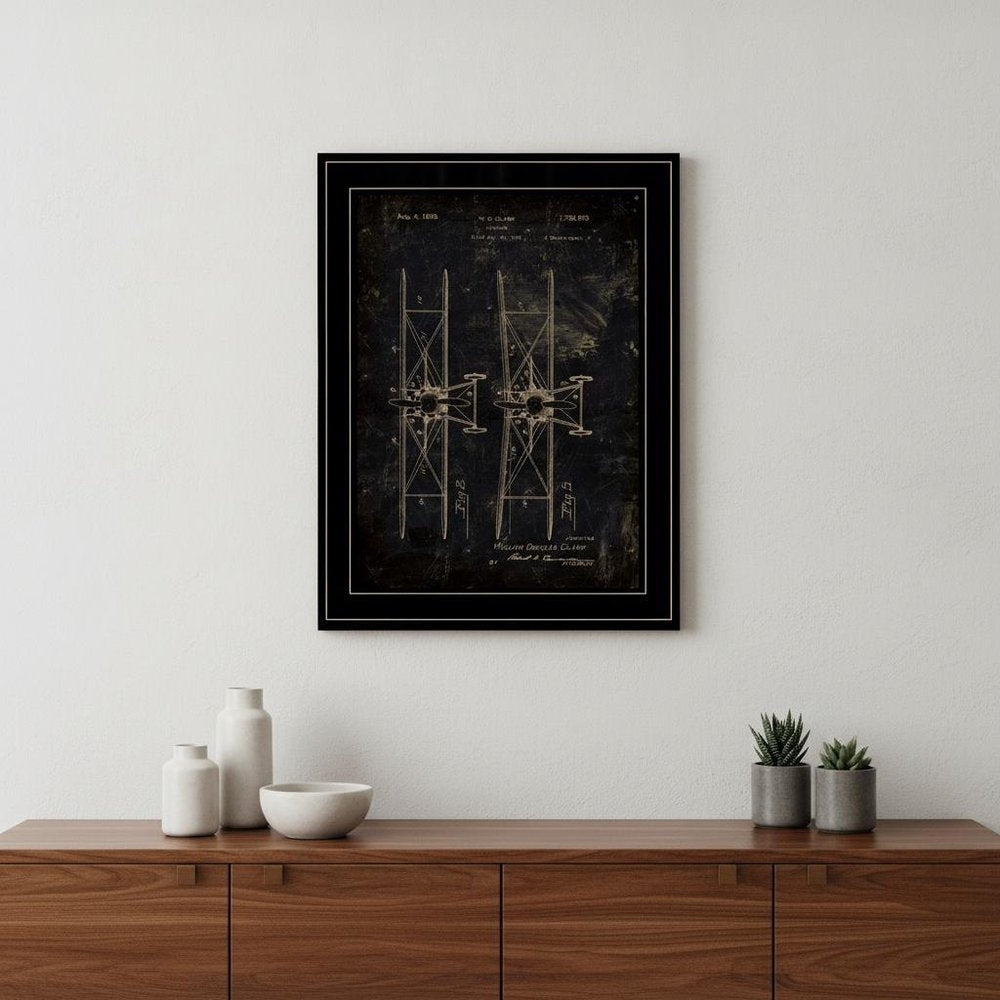 Airplane Patent I 2 Black Framed Print Wall Art