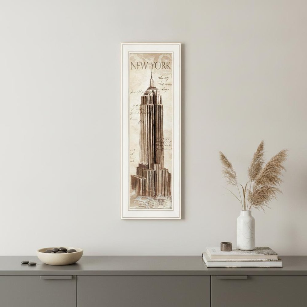 New York Panel 1 White Framed Print Wall Art