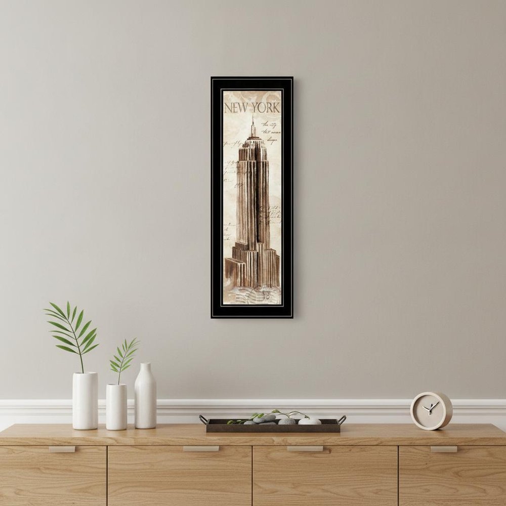 New York Panel 2 Black Framed Print Wall Art