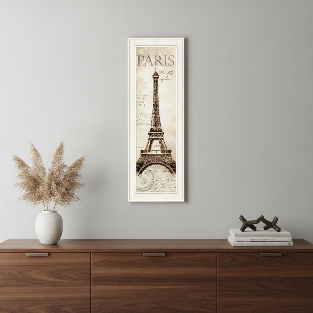 Paris Panel 1 White Framed Print Wall Art