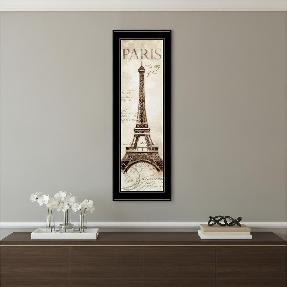 Paris Panel 2 Black Framed Print Wall Art