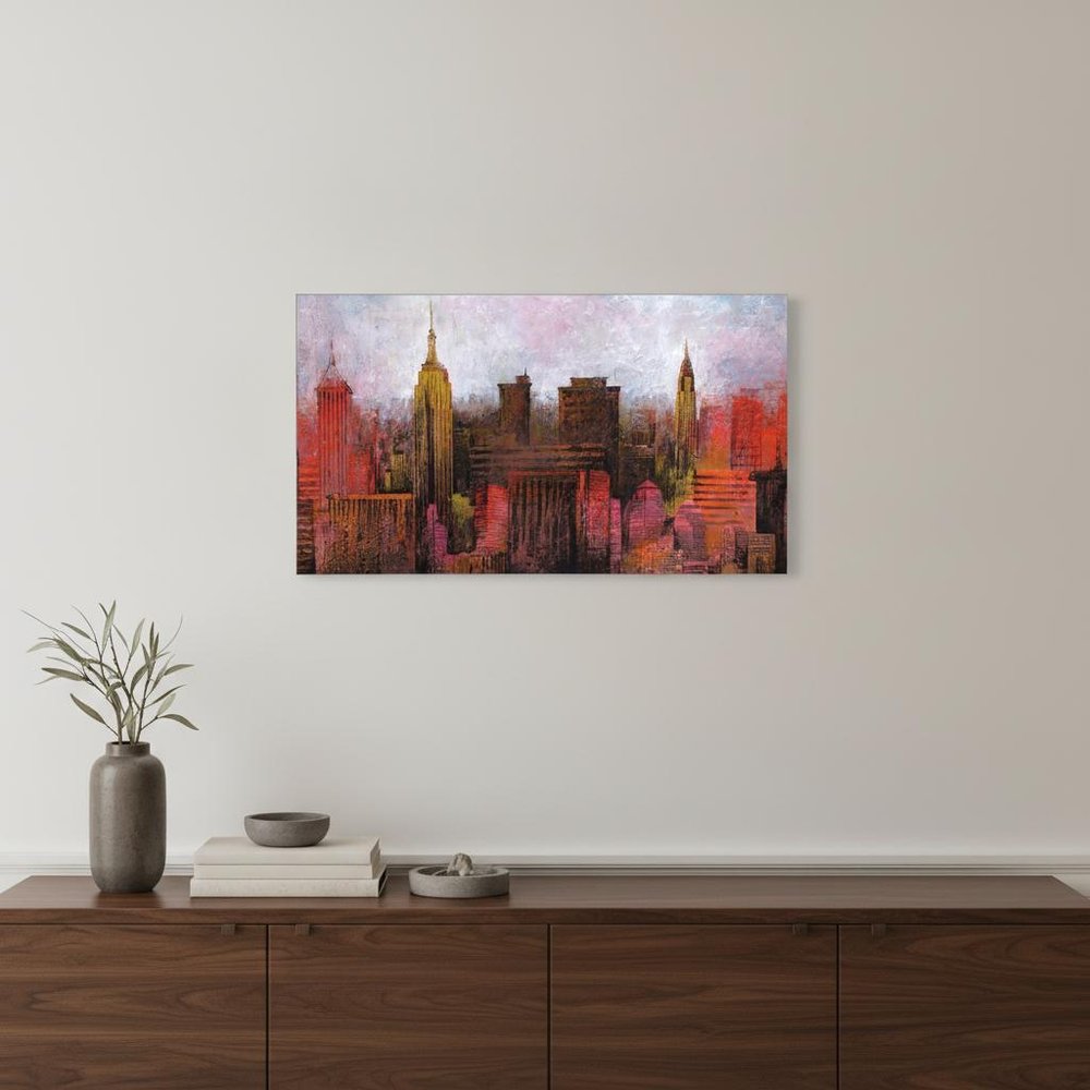 NYC Skyline 1 White Framed Print Wall Art