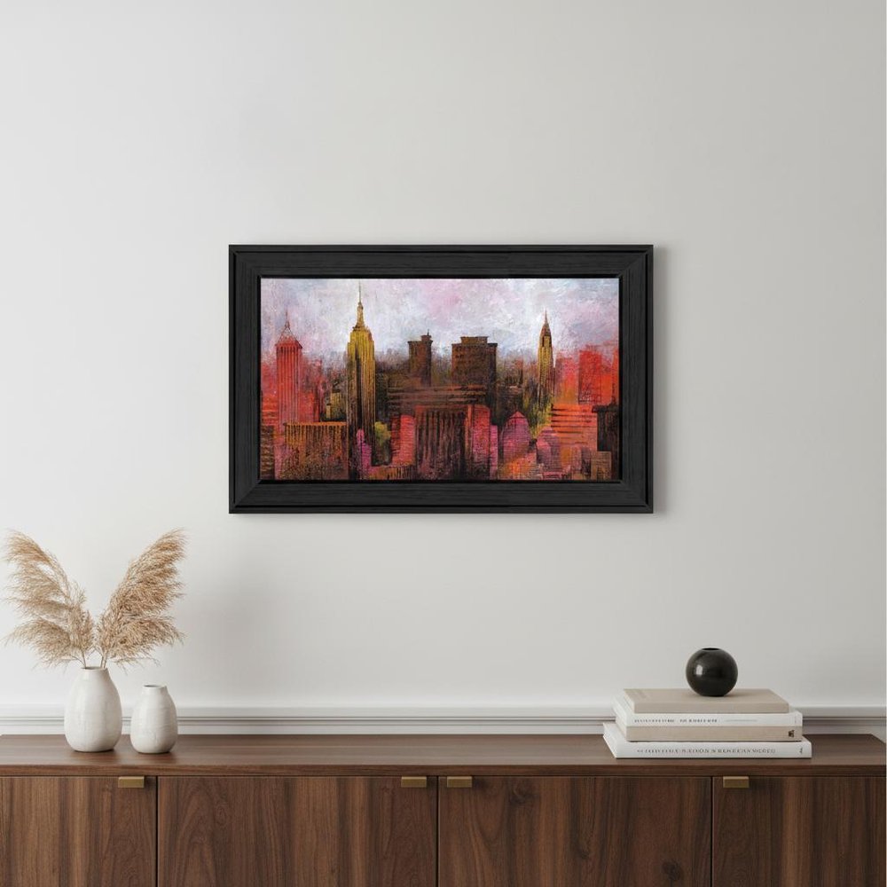 NYC Skyline 2 Black Framed Print Wall Art