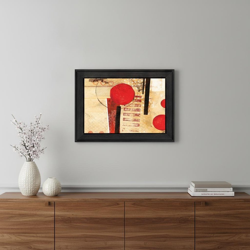 Circular Abstract 2 Black Framed Print Wall Art