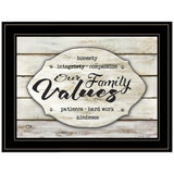 Our Family Values 3 Black Framed Print Wall Art