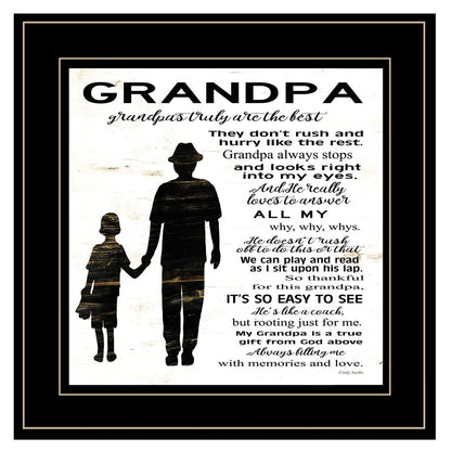 My Grandpa is the Best 1 Black Framed Print Wall Art