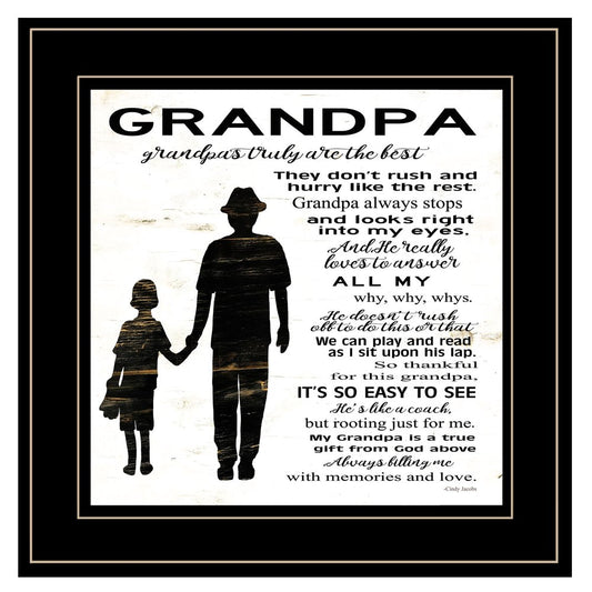 My Grandpa is the Best 1 Black Framed Print Wall Art