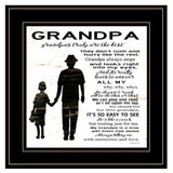 My Grandpa is the Best 1 Black Framed Print Wall Art