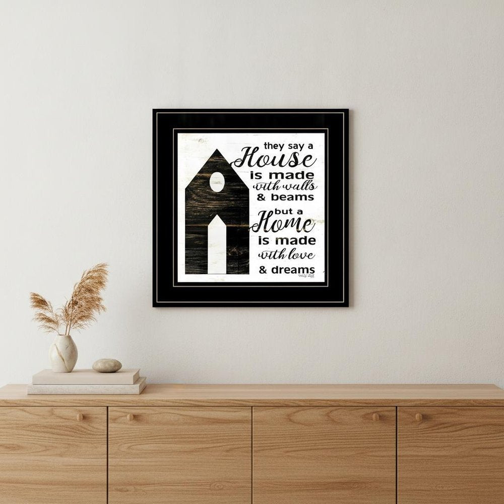 A House Black Framed Print Wall Art