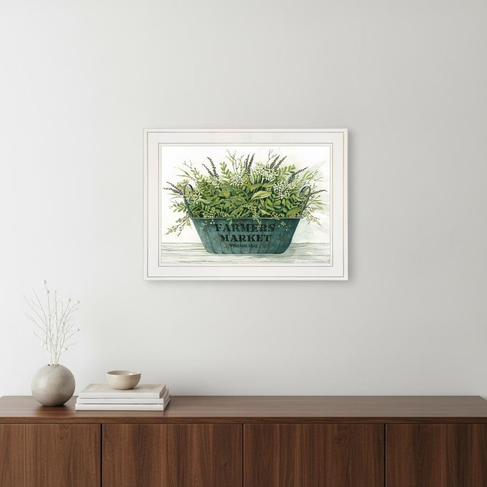 Farm Market White Framed Print Wall Art