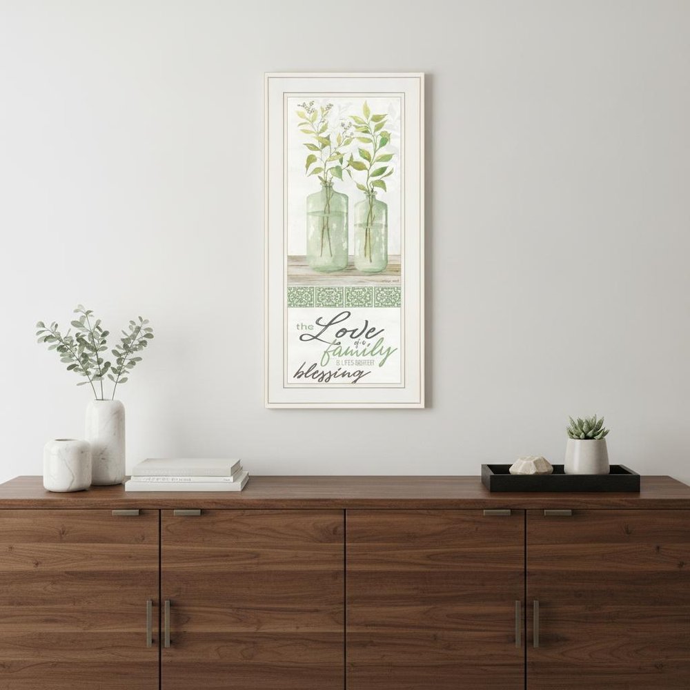 The Love of a Family White Framed Print Wall Art