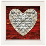 Love is Patient 1 White Framed Print Wall Art