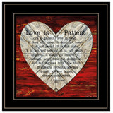 Love is Patient 2 Black Framed Print Wall Art