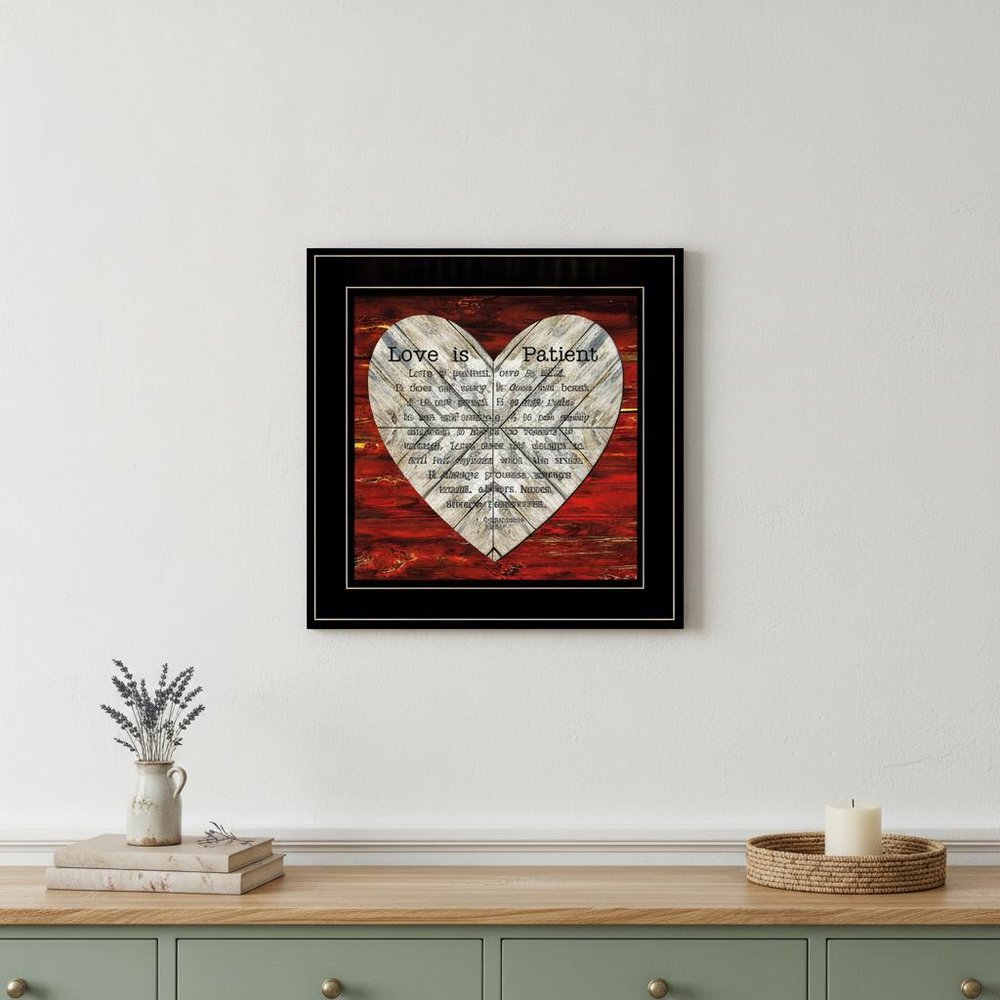 Love is Patient 2 Black Framed Print Wall Art