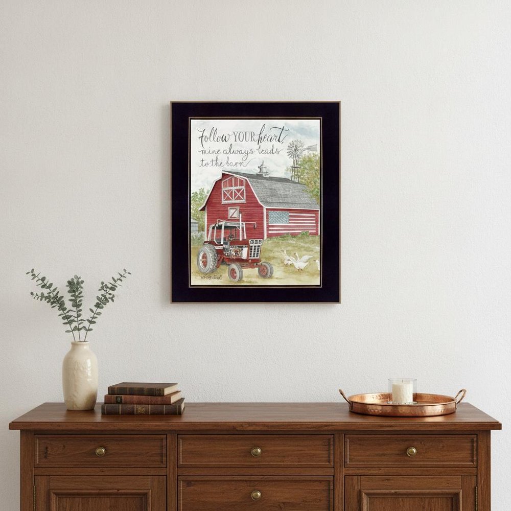 Follow Your Heart Black Framed Print Wall Art