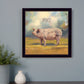 Piper the Pig Black Framed Print Wall Art