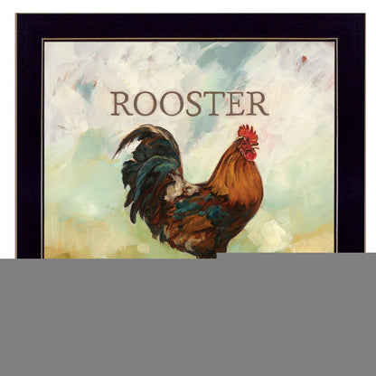 Raleigh the Rooster Black Framed Print Wall Art