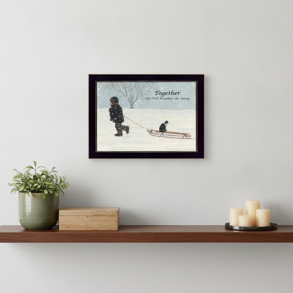 Together 1 Black Framed Print Wall Art