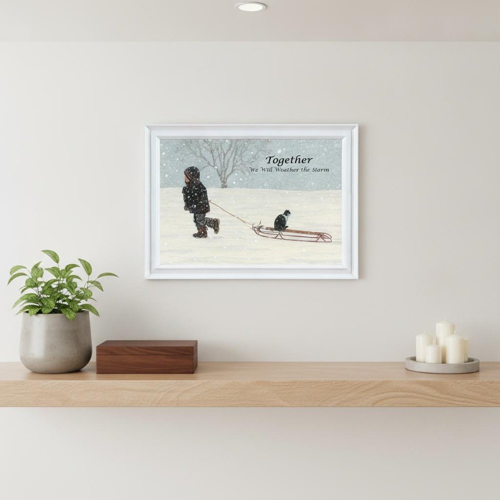Together 2 White Framed Print Wall Art