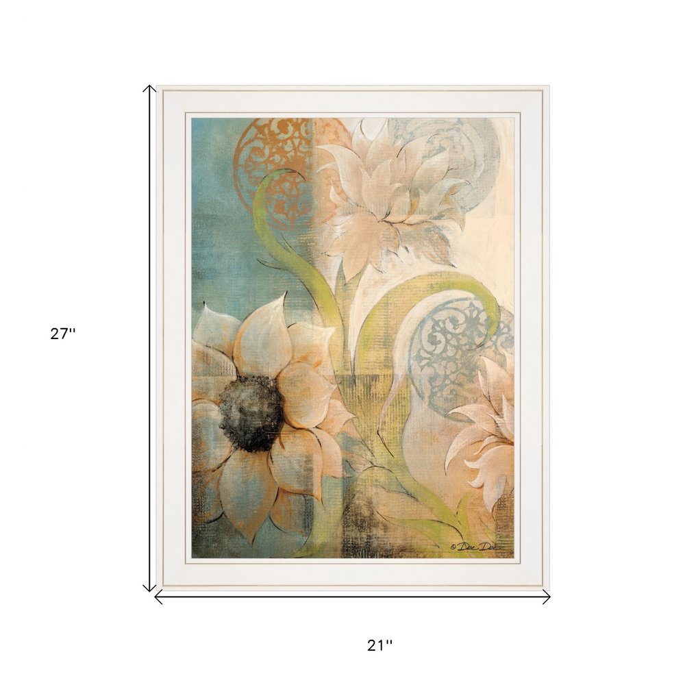 Meandering Flowers I 1 White Framed Print Wall Art