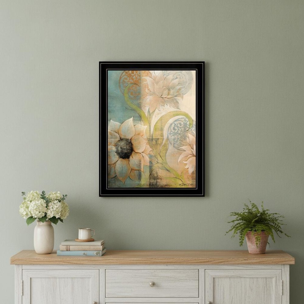 Meandering Flowers I 2 Black Framed Print Wall Art