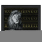 Patterned Lion Black Framed Print Wall Art