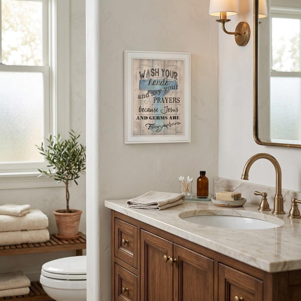 Bathroom Humor 1 White Framed Print Bathroom Wall Art