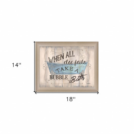 Take a Bubble Bath 1 Brown Framed Print Bathroom Wall Art