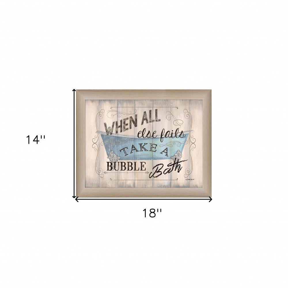 Take a Bubble Bath 1 Brown Framed Print Bathroom Wall Art