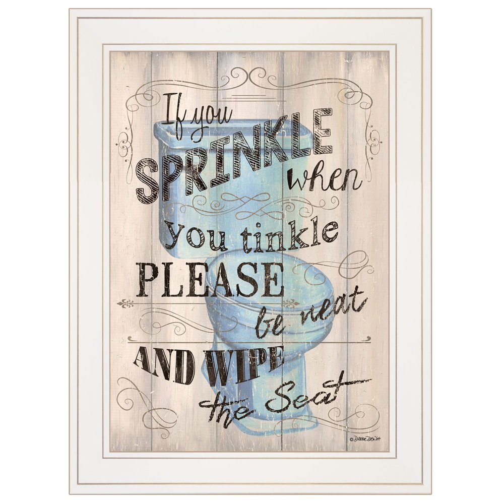 Bathroom Humor 5 White Framed Print Bathroom Wall Art
